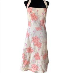 HALTER Top Fit and Flare Yellow Floral Dress